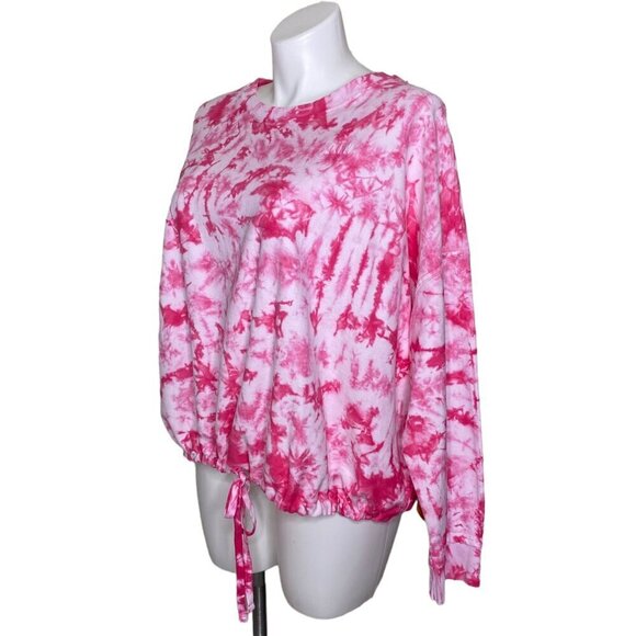 DKNY Sport Tie-Dyed Sweatshirt, NWT $69 Pink White Long Sleeves Women's Size 3X - Picture 6 of 10